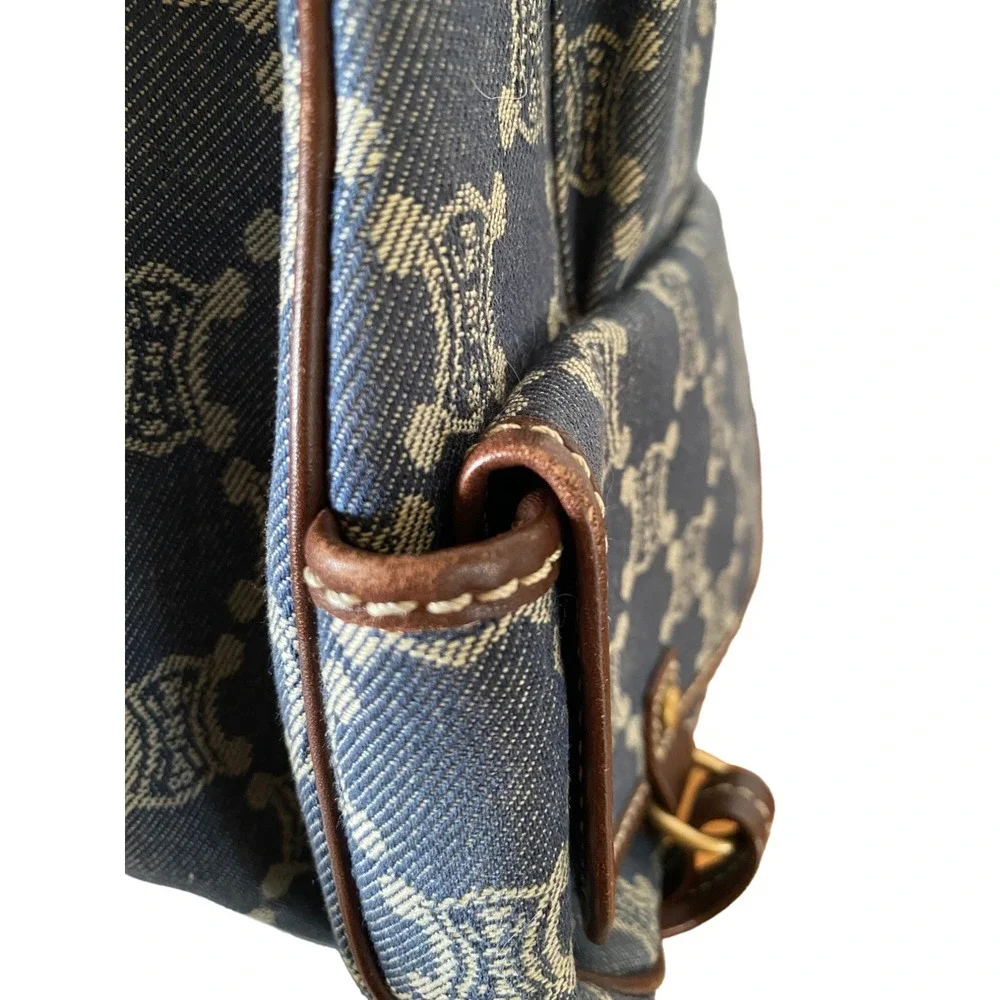 CELINE Paris Macadam Denim Messenger Bag Y2K Shoulder Flap Bag - Picture 16 of 16